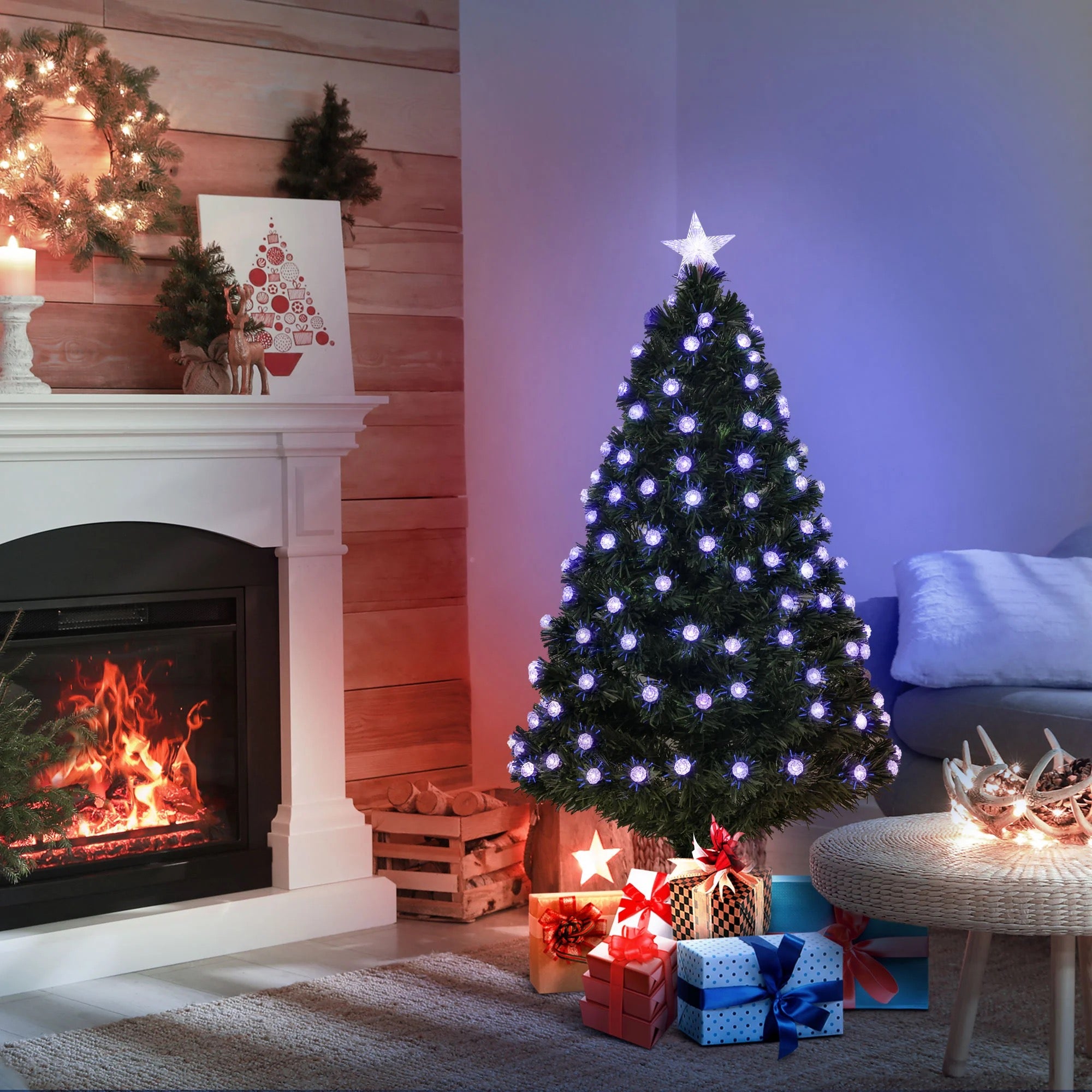 4ft Pre-Lit Fibre-Optic LED Christmas Tree – Warm White Glow