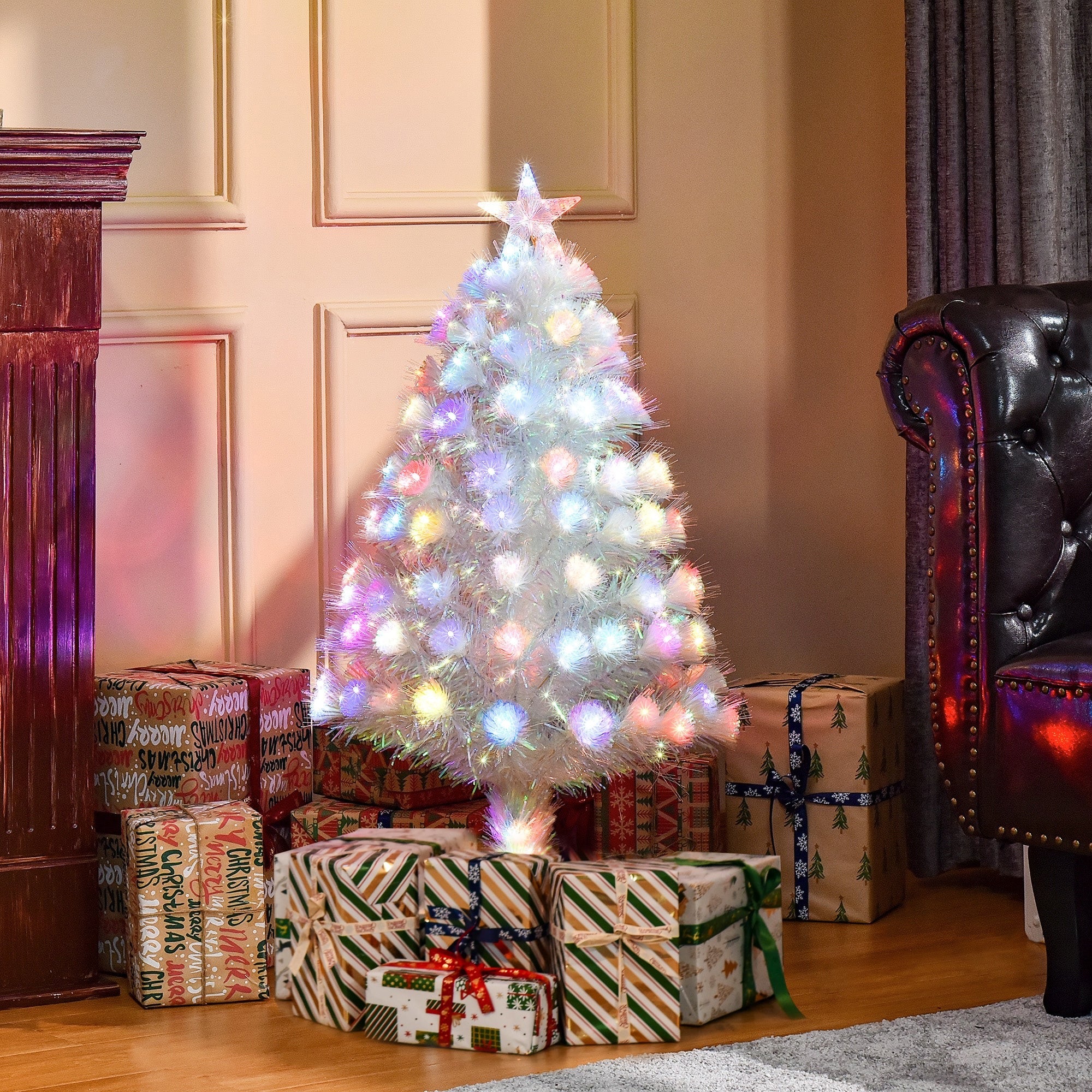 3ft Snowy Fibre-Optic LED Table Christmas Tree