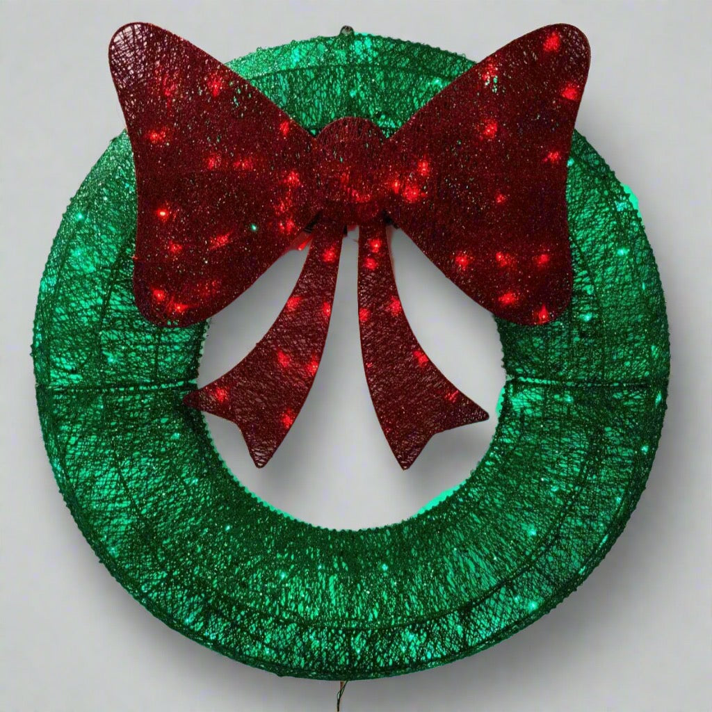 90cm Extra-Large Pre-Lit LED Christmas Wreath Indoor/Outdoor