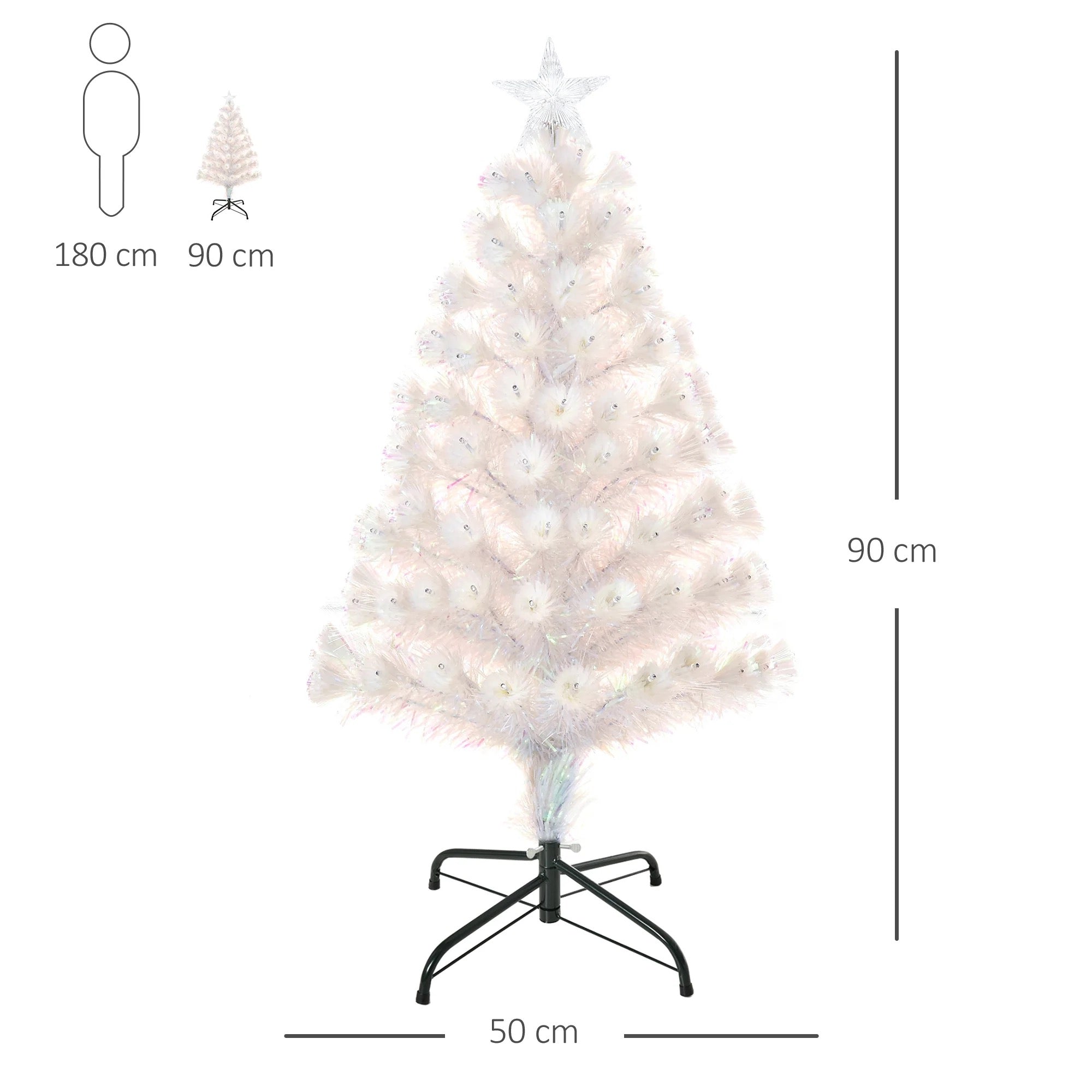 3ft Snowy Fibre-Optic LED Table Christmas Tree